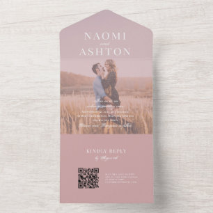 Gebürstete Überlagerung Hochzeit Alles in einer Ei All In One Einladung