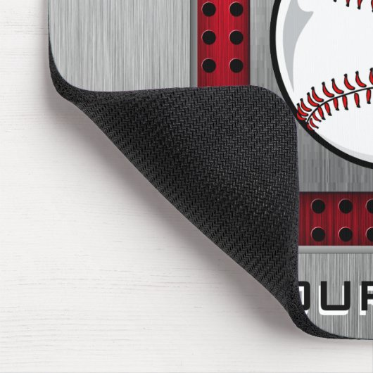 Gebürsteter Aluminiumblick Baseball Mousepad (Ecke)