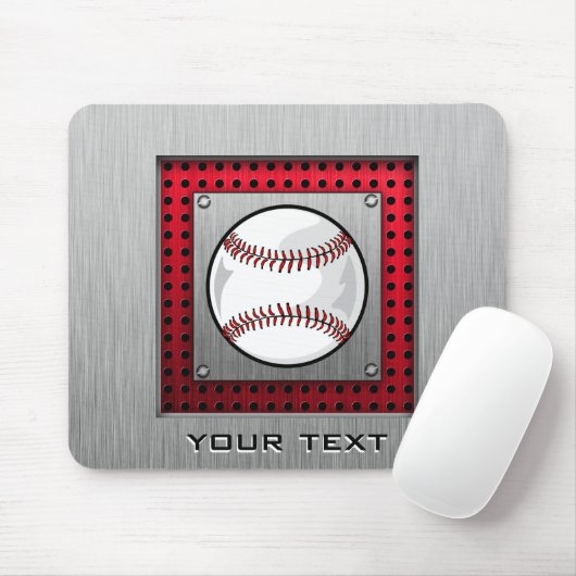 Gebürsteter Aluminiumblick Baseball Mousepad (Mit Mouse)