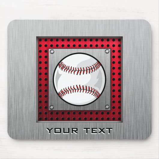 Gebürsteter Aluminiumblick Baseball Mousepad (Vorne)
