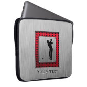 Gebürsteter Aluminiumblick Golfspieler Laptopschutzhülle (Vorne Rechts)