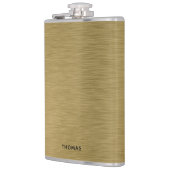 Gebürsteter Gold-Metall-Look Flachmann (Links)