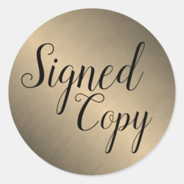 Gebürsteter Gold unterzeichneter Runder Aufkleber