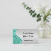 Gebürsteter Imitat-Silber-aquamariner Visitenkarte (Stehend Vorderseite)