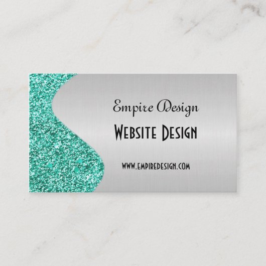 Gebürsteter Imitat-Silber-aquamariner Visitenkarte (Vorderseite)