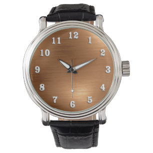 Gebürsteter kupferner Blick Armbanduhr