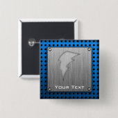 Gebürsteter Metall-Blick Blitz-Bolzen Button (Vorne & Hinten)