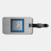 Gebürsteter Metall-Blick Hochsprung Gepäckanhänger (Rückseite horizontal)