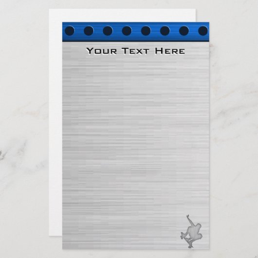 Gebürsteter Metall-Blick Skateboarding Briefpapier (Vorne/Hinten)