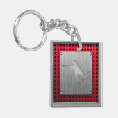 Gebürsteter Metall-Blick Snowboarding Schlüsselanhänger (Vorderseite links)