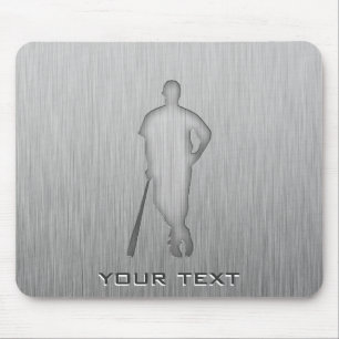 Gebürsteter Metallblick Baseball Mousepad