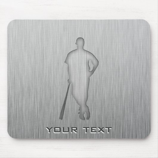 Gebürsteter Metallblick Baseball Mousepad (Vorne)