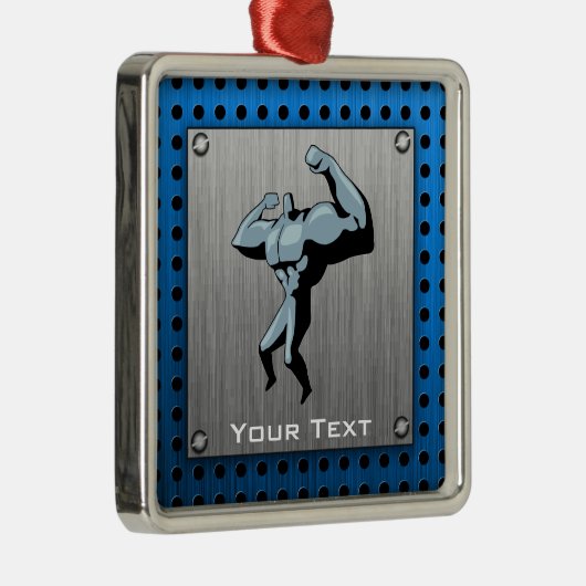 Gebürsteter Metallblick Bodybuilder Ornament Aus Metall (Rechts)