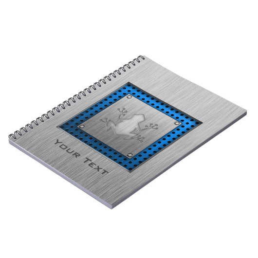 Gebürsteter Metallblick Frosch Notizblock (Linke Seite)