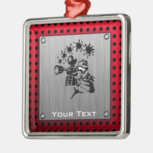 Gebürsteter Metallblick Paintball Silbernes Ornament (Links)