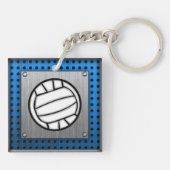 Gebürsteter Metallblick Volleyball Schlüsselanhänger (Rückseite)