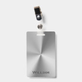 Gebürsteter Metallpersonalisierter Name Ausweis (Front with Clip)