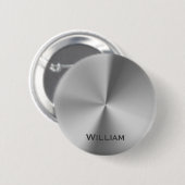 Gebürsteter Metallpersonalisierter Name Button (Vorne & Hinten)