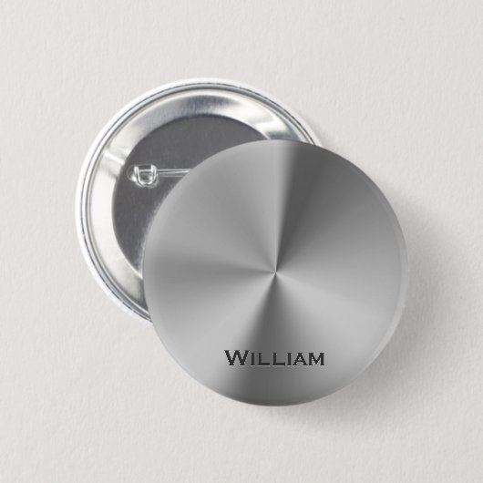 Gebürsteter Metallpersonalisierter Name Button (Vorne & Hinten)