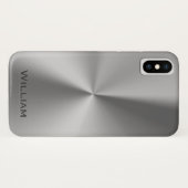 Gebürsteter Metallpersonalisierter Name Case-Mate iPhone Hülle (Rückseite (Horizontal))