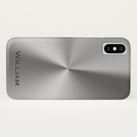 Gebürsteter Metallpersonalisierter Name Case-Mate iPhone Hülle (Rückseite (Horizontal))