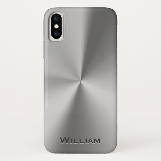 Gebürsteter Metallpersonalisierter Name Case-Mate iPhone Hülle (Rückseite)