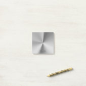 Gebürsteter Metallpersonalisierter Name Post-it Klebezettel (Auf Schreibtisch)