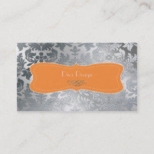 Gebürsteter Stahl Barock Damast Visitenkarte