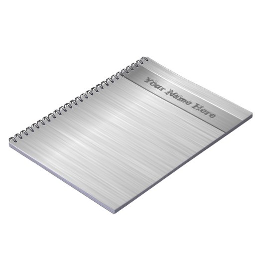 Gebürsteter Stahleffekt - Notizblock (Linke Seite)