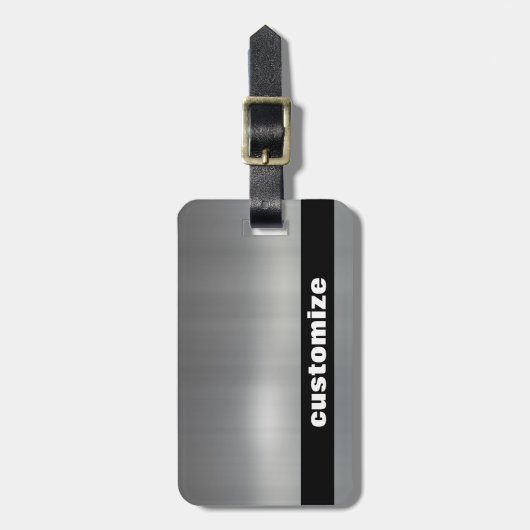 Gebürstetes Aluminium Gepäckanhänger (Vorderseite vertikal)