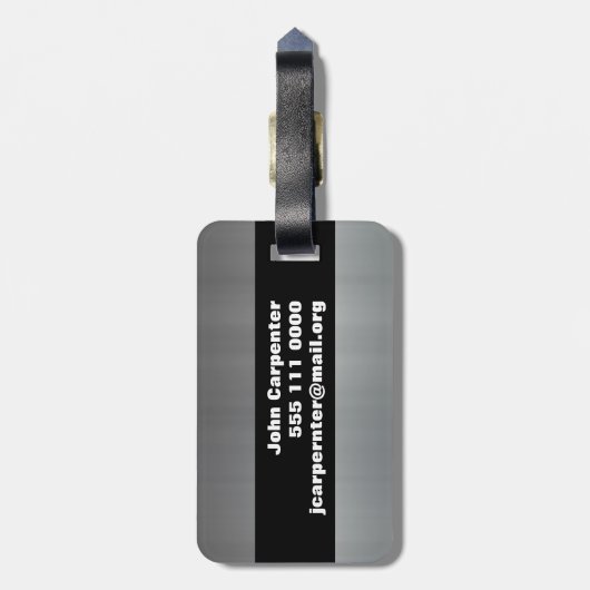 Gebürstetes Aluminium Gepäckanhänger (Rückseite vertikal)