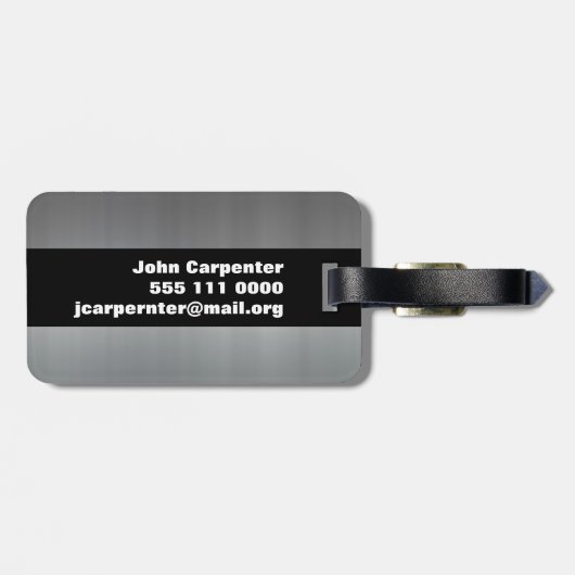 Gebürstetes Aluminium Gepäckanhänger (Rückseite horizontal)