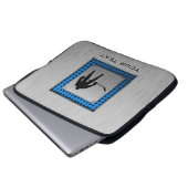 Gebürstetes Aluminiumblick Hockey Laptopschutzhülle (Vorne Knopf)