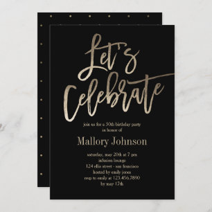 Gebürstetes Glimmer Feiern wir Party Einladung