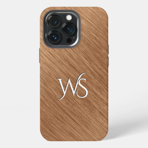 Gebürstetes Kupfer mit Monogramm iPhone 13 Pro Hülle