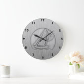 Gebürstetes Metall-Blick Segeln Große Wanduhr (Zuhause)