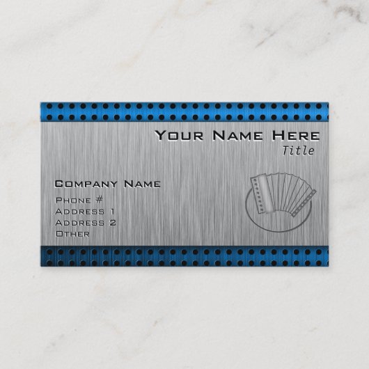 Gebürstetes Metallblick Akkordeon Visitenkarte (Vorderseite)