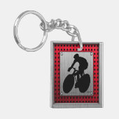 Gebürstetes Metallblick Radfahren Schlüsselanhänger (Vorderseite links)