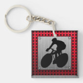 Gebürstetes Metallblick Radfahren Schlüsselanhänger (Vorderseite)