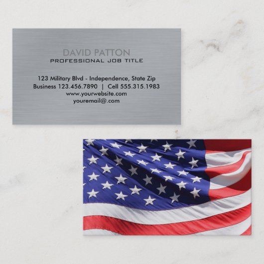 Gebürstetes patriotisches Militär Visitenkarte (Vorne/Hinten)