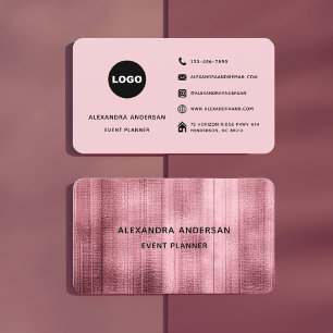 Gebürstetes Roségold-Metall-Logo für Haarstylisten Visitenkarte