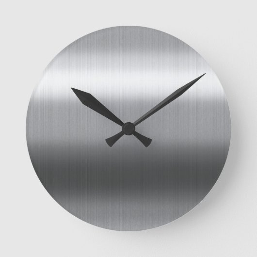Gebürstetes rostfreies runde wanduhr (Vorderseite)