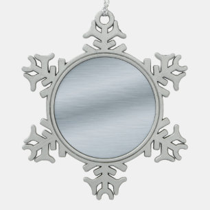Gebürstetes Silber-Look Hintergrundkunst Schneeflocken Zinn-Ornament