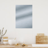 Gebürstetes Silber-Look Hintergrundkunstwerk Poster (Küche)