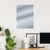 Gebürstetes Silber-Look Hintergrundkunstwerk Poster (Heimbüro)