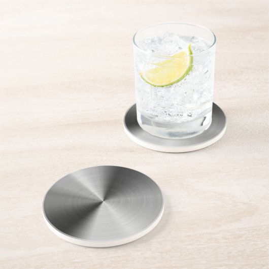 Gebürstetes silbernes Metall Getränkeuntersetzer (Seite)