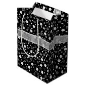 Geburt Bow auf Blumendruck Mittlere Geschenktüte (Rückseite Schrägansicht)