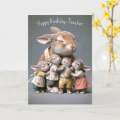 Geburt Bunnies als Lehrerin Karte (Gelbe Blume)