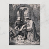 Geburt Christi Christliche Weihnachtskrippe Szene Feiertagspostkarte (Vorderseite)