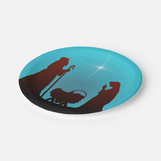 GEBURT CHRISTI durch SHARON SHARPE Pappteller (Schrägansicht)